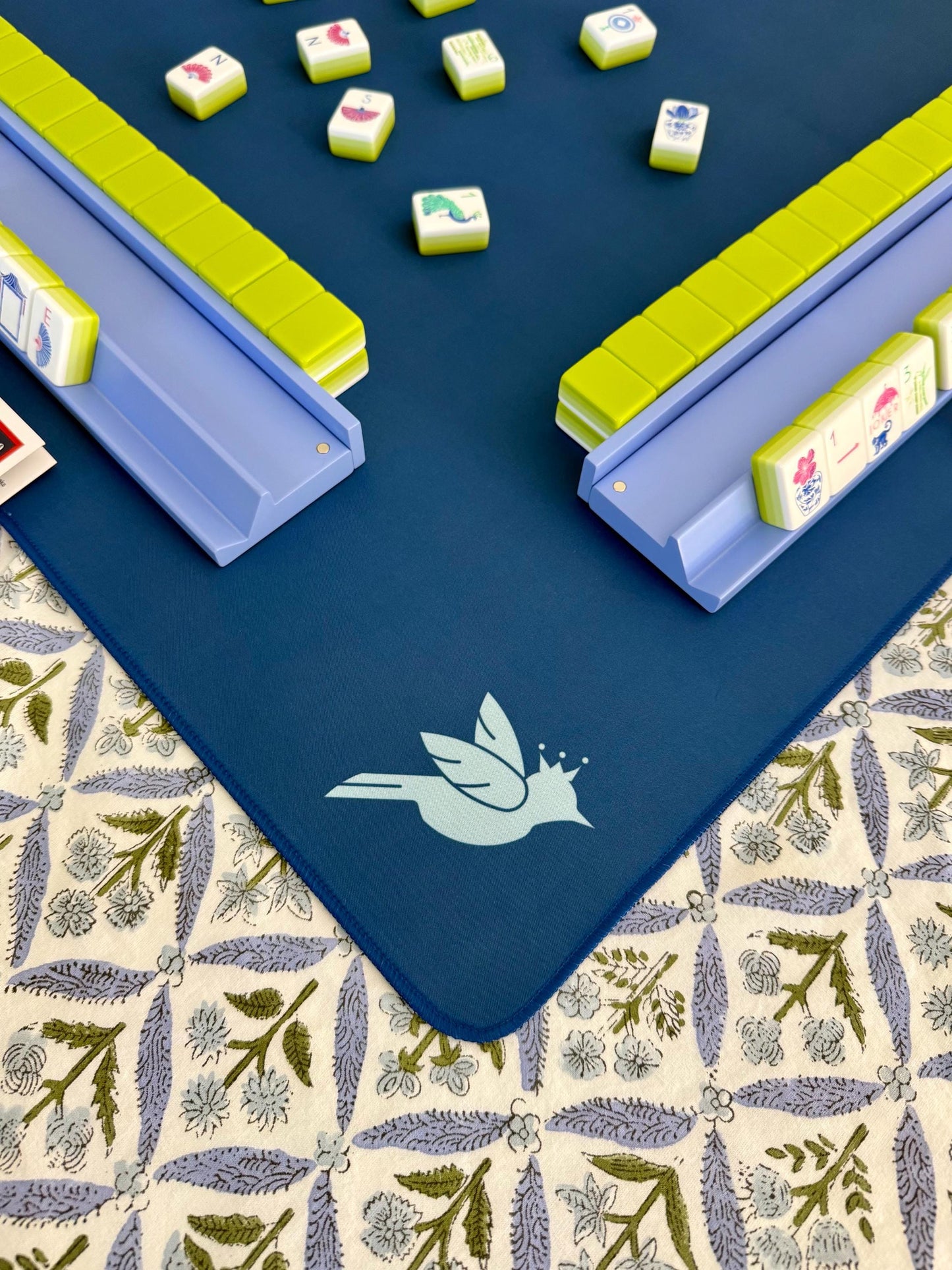 Mahjong playing mat Navy Blue Mahjong neoprene mat Light blue mahjong mat