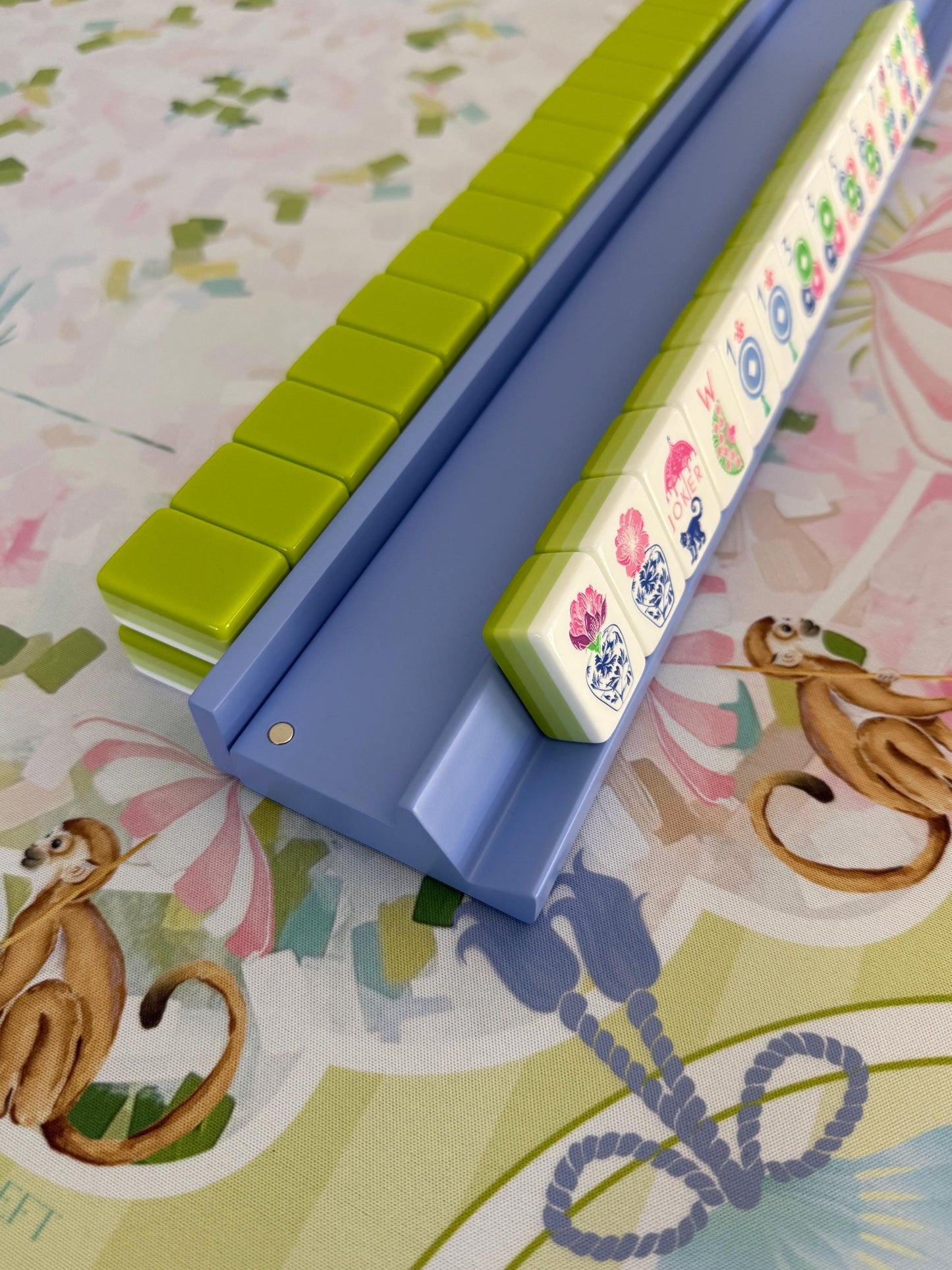 Wooden Mahjong Rack with Magnetic Pusher – Set of 4 19" racks