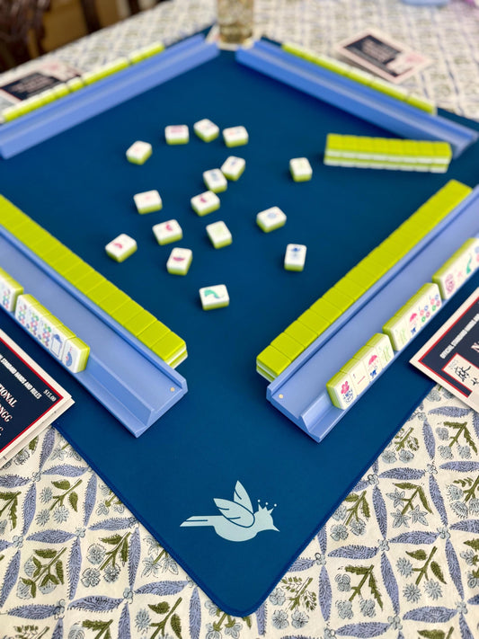 Mahjong playing mat Navy Blue Mahjong neoprene mat Light blue mahjong mat
