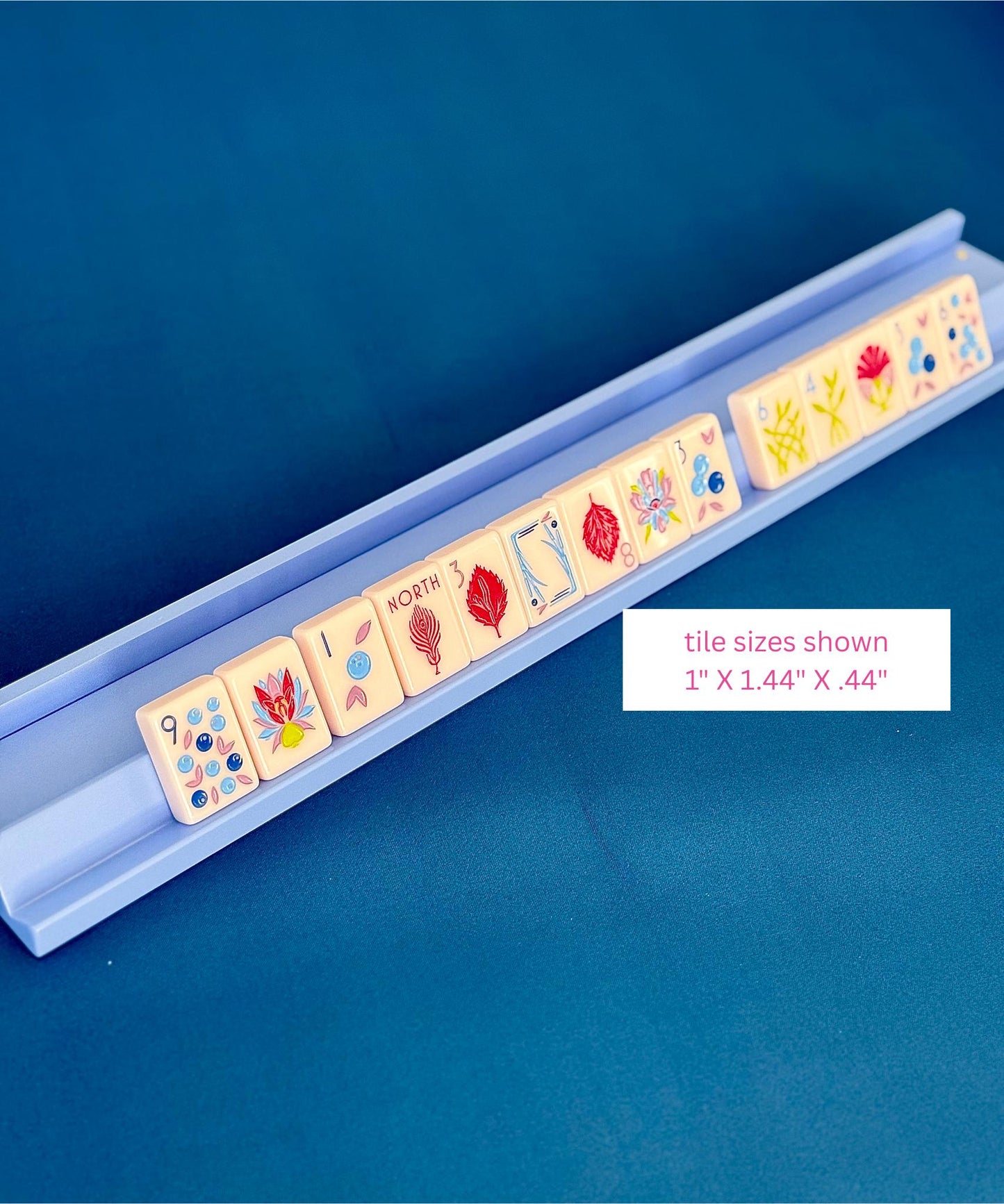 Wooden Mahjong Rack with Magnetic Pusher – Set of 4 19" racks