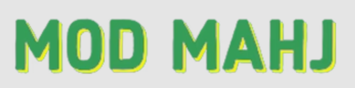 Text 'MOD MAHJ' in green and yellow on a light gray background