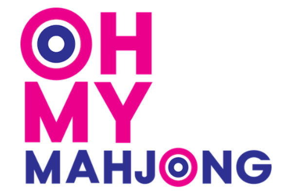 Colorful logo for 'OH MY MAHJONG' with a playful design.